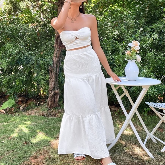 Boho Crop Top Maxi Skirt Set - Picture 3 of 13